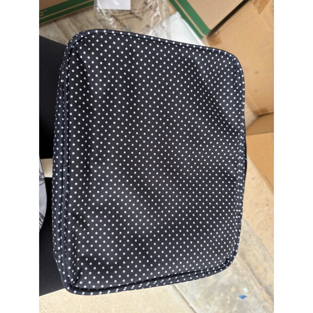 Bag & Carry Polka‎ Dot Hanging Toiletry Bag Travel Organizer Black Pink NWT